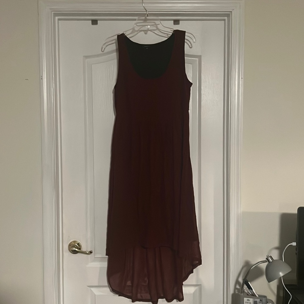 Red and black animal printed dress. Great for any occasion